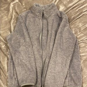 Uniqlo teddy jacket in grey